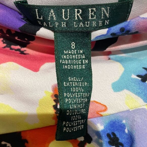 Lauren Ralph Lauren Women's Multicolor Polyester Floral Layered Skirt Size 8 - Picture 9 of 9